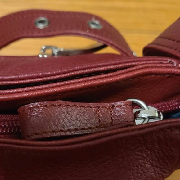 Stone Mountain Red Leather Shoulder Bag Retro - Picture 5 of 7